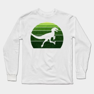 Raptor Retro Dino Shirt Gift Long Sleeve T-Shirt